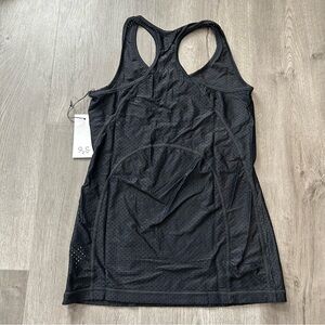 NWT 925fit Twist & Shout Black Mesh Racerback Tank‎ Top workout Womens Large